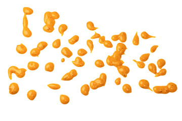 Yellow sauce splashes as a background.