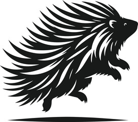 Porcupine silhouette vector animal
