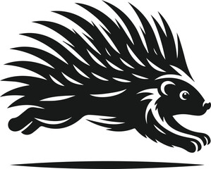 Porcupine silhouette vector animal