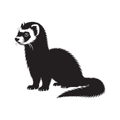Ferret Vector - Minimalist Ferret Silhouette - Illustration of Ferret.