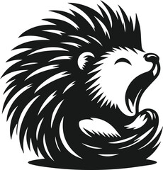 Porcupine silhouette vector animal