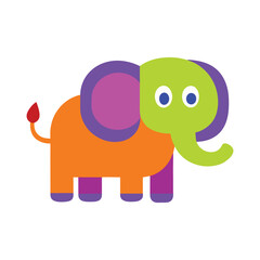 Simple Funny Elephant Vector Illustration on White Background – Cute Minimal Wildlife Art Design