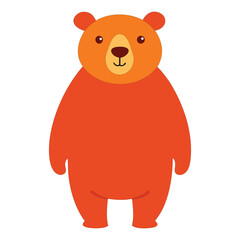 Obraz premium Simple Funny Bear Vector Illustration on White Background – Cute Minimal Wildlife Animal Art