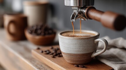 A striking image of dual espresso shots brewing at once, showcasing the artistry and precision of the brewing process in a contemporary coffee setting.