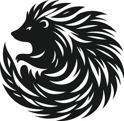 Fototapeta premium Porcupine silhouette vector animal