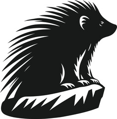 Porcupine silhouette vector animal