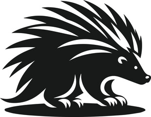 Porcupine silhouette vector animal