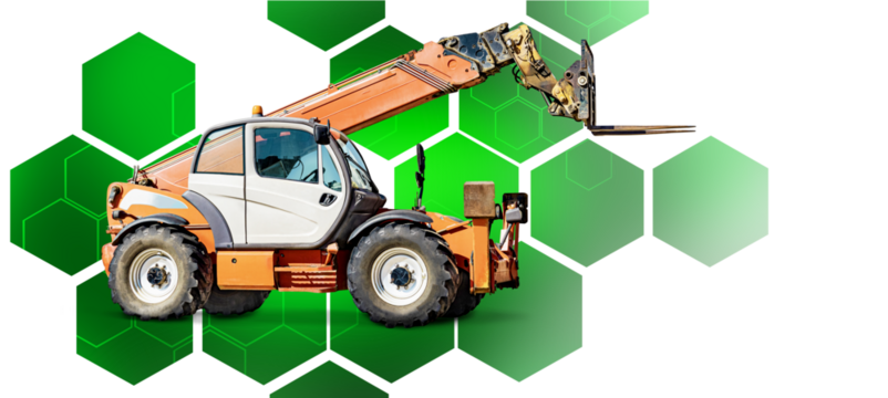 A powerful telescopic handler stands alone, demonstrating its ability to efficiently lift and move materials in a variety of construction projects.