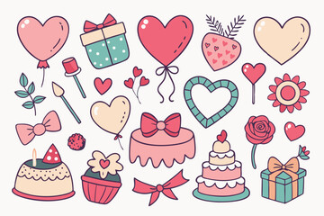 Coquette Love: Vintage Valentine & Celebration Clipart Set