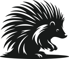 Porcupine silhouette vector animal