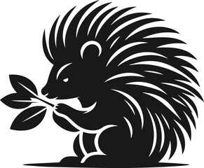 Porcupine silhouette vector animal