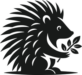 Porcupine silhouette vector animal