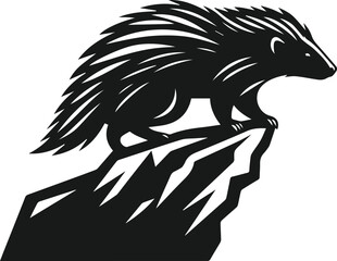 Porcupine silhouette vector animal