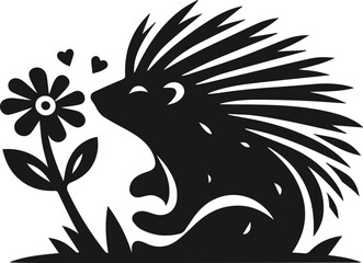 Porcupine silhouette vector animal