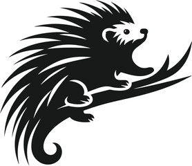Porcupine silhouette vector animal