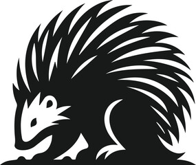Obraz premium Porcupine silhouette vector animal