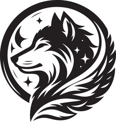 Obraz premium Wolf face logo vector