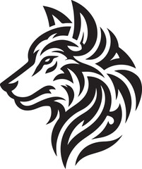Tribal wolf head logo