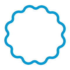 Line frame flower shape blue design for verified frame