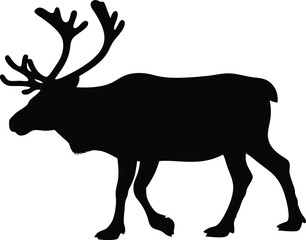 Caribou black silhouette vector