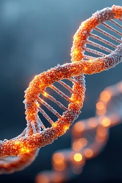 Bioethics in gene editing visual debate, Close-up of glowing DNA strands illustrating genetic structure. Ethical genome editing, DNA law conflict