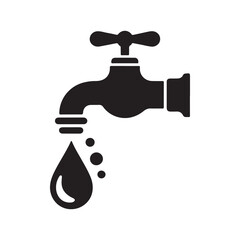 Faucet with drop vector. Vector file eps 10
