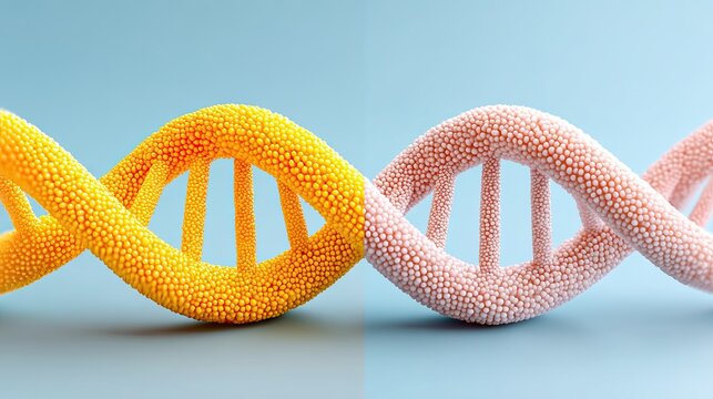 Bioethics in gene editing visual debate, Colorful DNA strands representing genetic diversity and innovation. Ethical genome editing, DNA law conflict