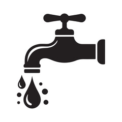 Faucet with drop vector. Vector file eps 10