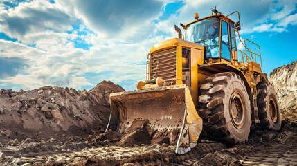 heavy machinery at construction site