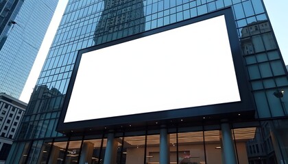 Outdoor Billboard Advertisement Mockup with Urban City Building Background for Marketing and Branding Presentation
