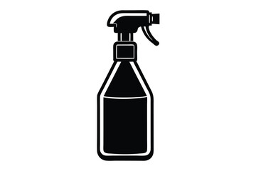 Plastic Spray Bottle, Hygiene Cleaning. Flat Vector Icon illustration. Simple black symbol on white background. Plastic Spray Bottle Hygiene Cleaning sign design template for web and mobile UI element