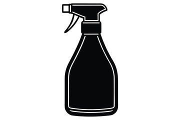 Plastic Spray Bottle, Hygiene Cleaning. Flat Vector Icon illustration. Simple black symbol on white background. Plastic Spray Bottle Hygiene Cleaning sign design template for web and mobile UI element