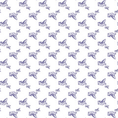 Happy Aquarium Fish Seamless Vector Pattern Design 