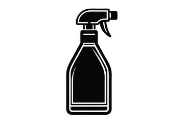 Plastic Spray Bottle, Hygiene Cleaning. Flat Vector Icon illustration. Simple black symbol on white background. Plastic Spray Bottle Hygiene Cleaning sign design template for web and mobile UI element