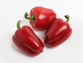 Red pepper on a white background.