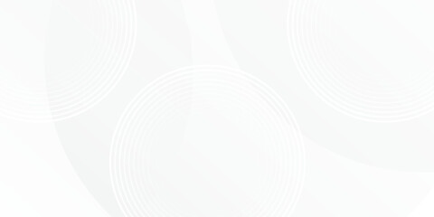 White geometric abstract background overlap layer on bright space with lines effect decoration. Modern graphic design element circles style concept for banner.