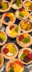 Cakes for snacks at receptions. Cakes are a popular party food.