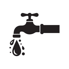 Faucet with drop vector. Vector file eps 10