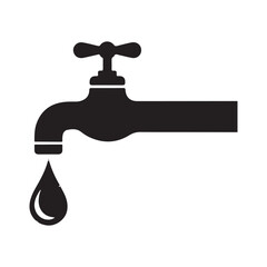 Faucet with drop vector. Vector file eps 10