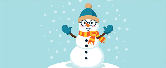 playful snowman in winter