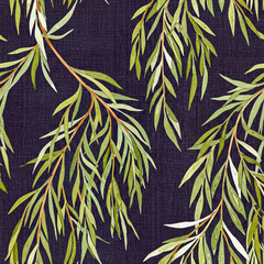 Fototapeta premium seamless pattern with green leaves