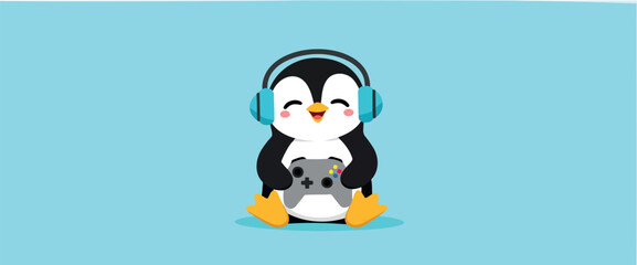 happy penguin enjoying a game