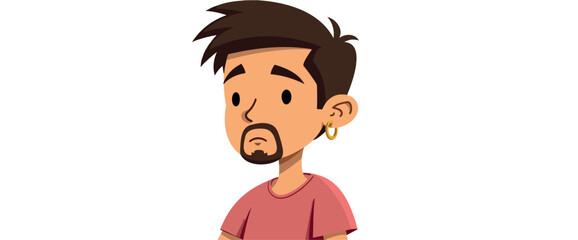 cartoon of a young man with a goatee
