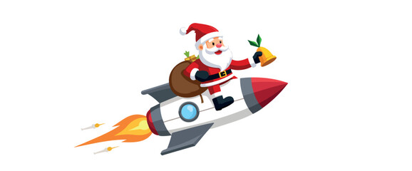 santa claus on a delivering gifts for christmas