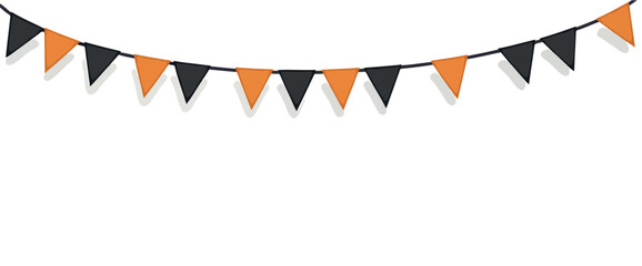 alternating and black triangular flags festive garland decoration