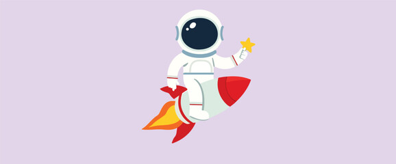 astronaut riding a holding a star