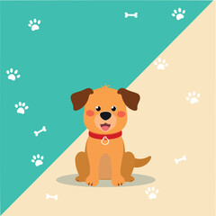 cheerful cartoon dog sitting