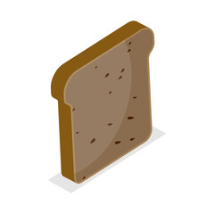 3D Isometric Flat Vector Set of Breakfast Toasted Bread, Baked Bread Products. Item 6