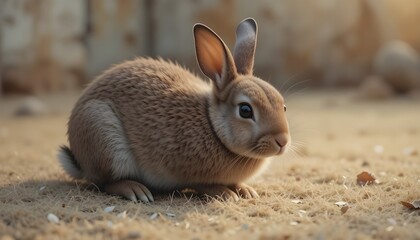 Fototapeta premium rabbit on the ground