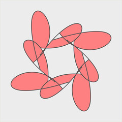 Abstract Geometric line flower icon shape design
